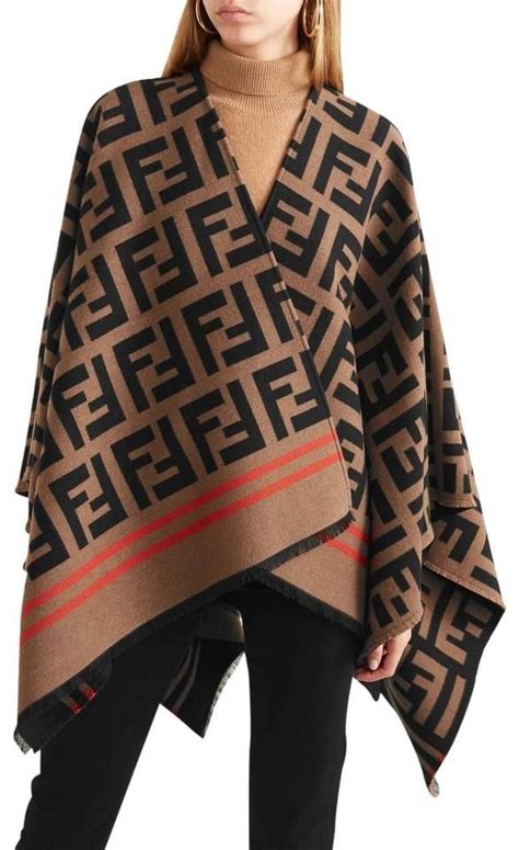 fendi shawl black|Fendi poncho women's.